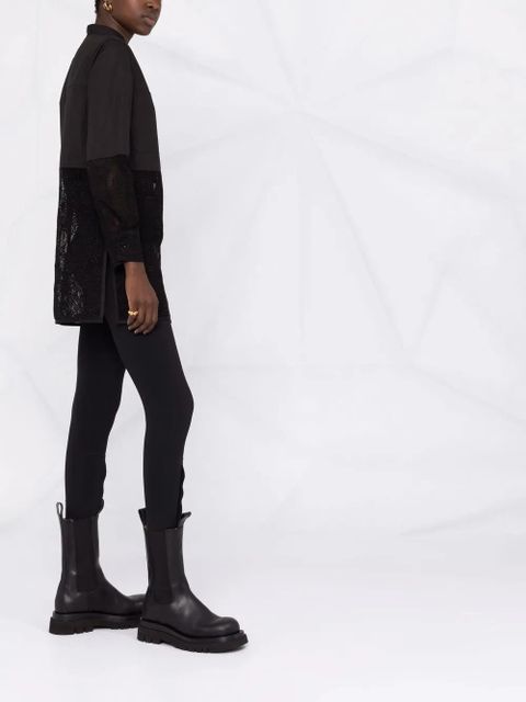 Ferragamo longline cordonetto lace shirt - Black