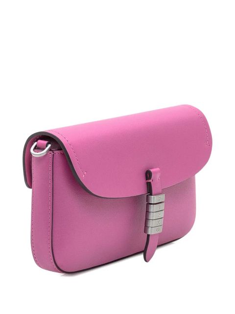PINKO letter detail saddle flat cross body bag