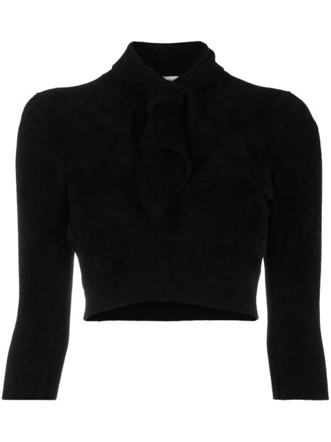 The Attico Catlin cut-out cropped jumper - Black - zdjęcie produktu nr 1