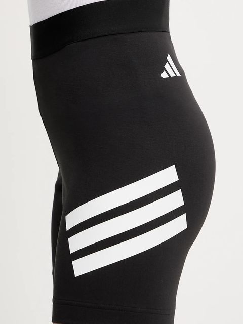 adidas szorty Future Icons 3-Stripes damskie kolor czarny z nadrukiem high waist JE0164
