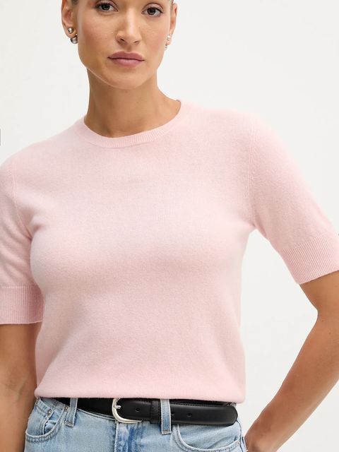 United Colors of Benetton sweter damski kolor różowy lekki 1002D10D2