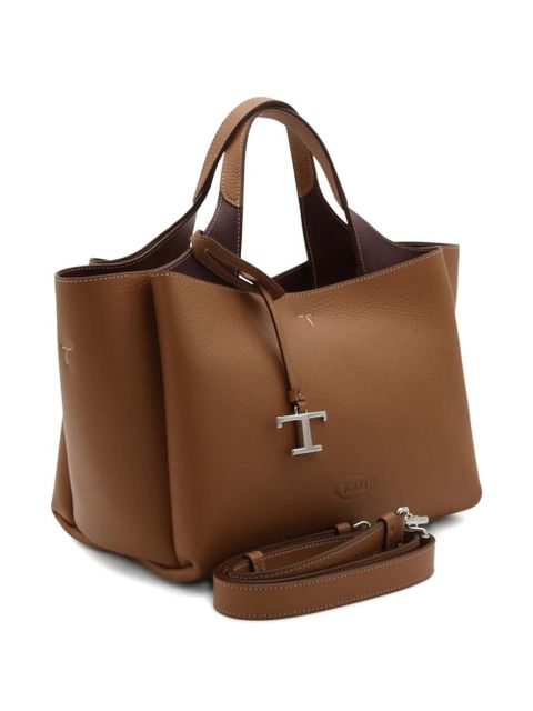 Tod's mini textured charm tote bag - Brown