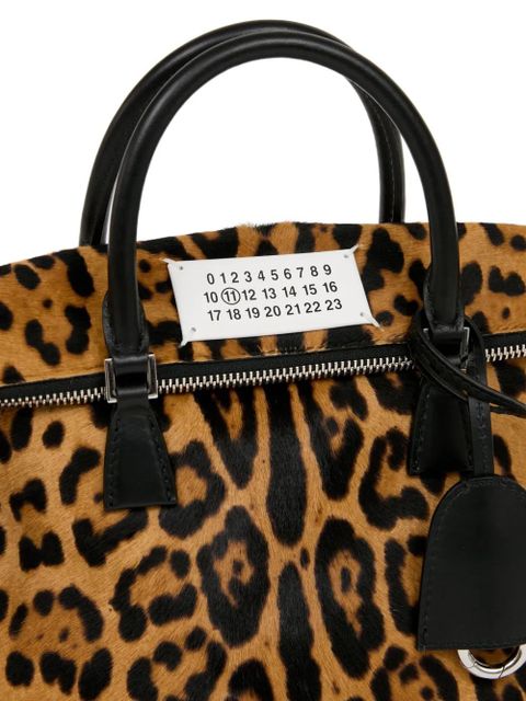 Maison Margiela 5AC leopard calf-hair mini bag - Brown