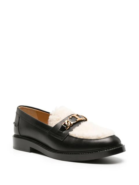 Tod's logo-chain shearling-panel loafers - Black - zdjęcie produktu nr 2