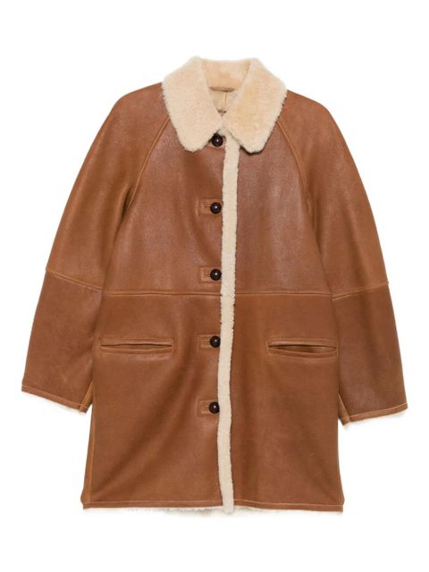 ISABEL MARANT shearling-trim coat - Brown - zdjęcie produktu nr 1