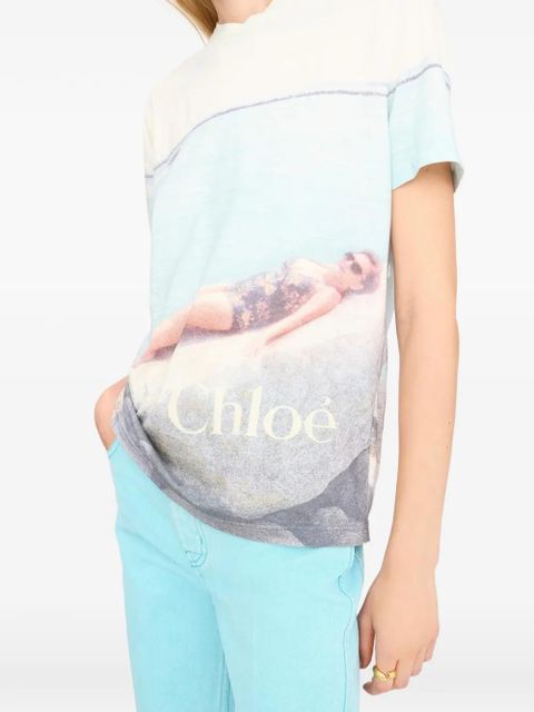 Chloé graphic-print T-shirt - Blue