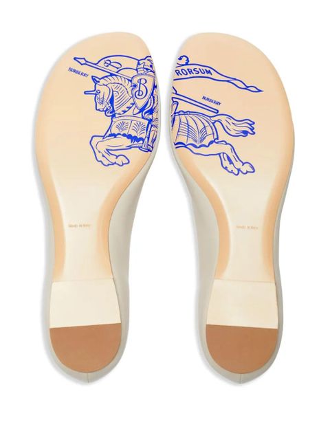 Burberry Sadler Zip leather ballerina shoes - Neutrals