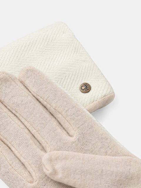 United Colors of Benetton rękawiczki damskie kolor beżowy 6YGSDG00D