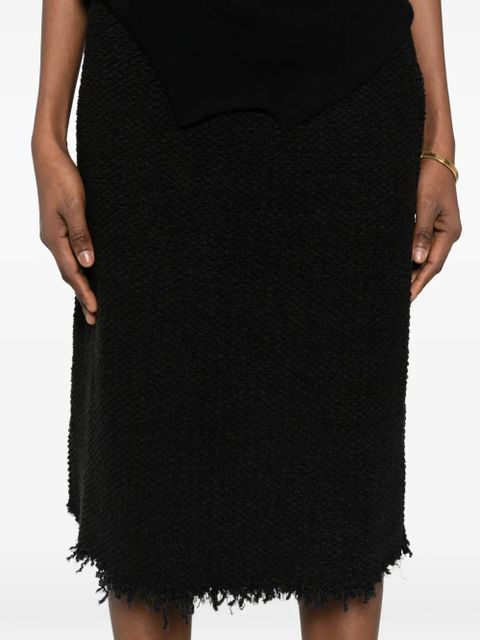 Jil Sander A-line frayed midi skirt - Black