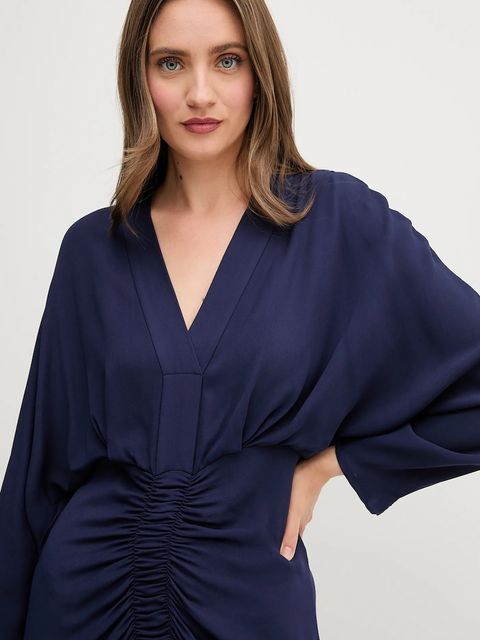 Sandro Ferrone sukienka kolor granatowy maxi prosta S31XBESARAH