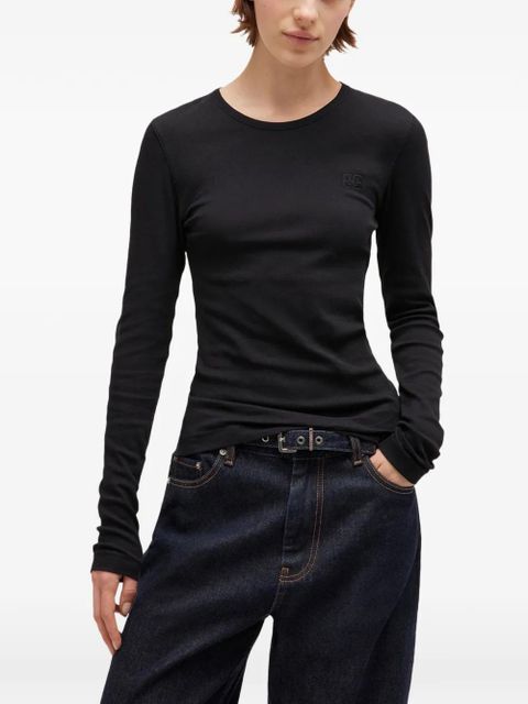 GANNI long-sleeve crew-neck T-shirt - Black - zdjęcie produktu nr 2