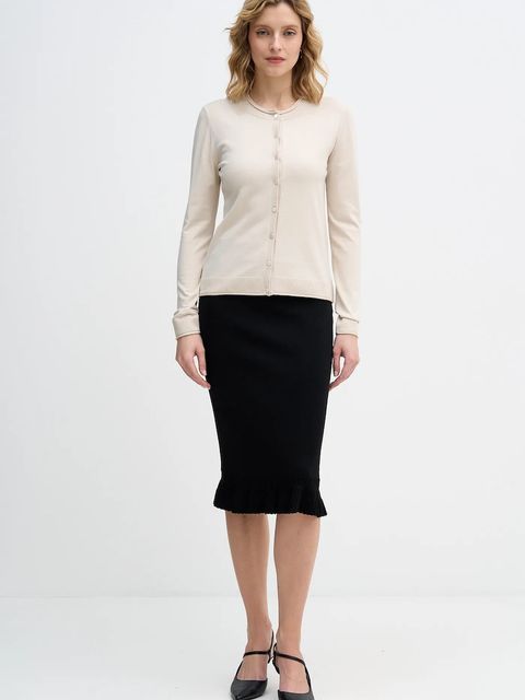 Sisley spódnica kolor czarny midi ołówkowa 1H7PM000I - zdjęcie produktu nr 2