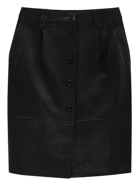 ANINE BING button-front leather skirt - Black - zdjęcie produktu nr 1