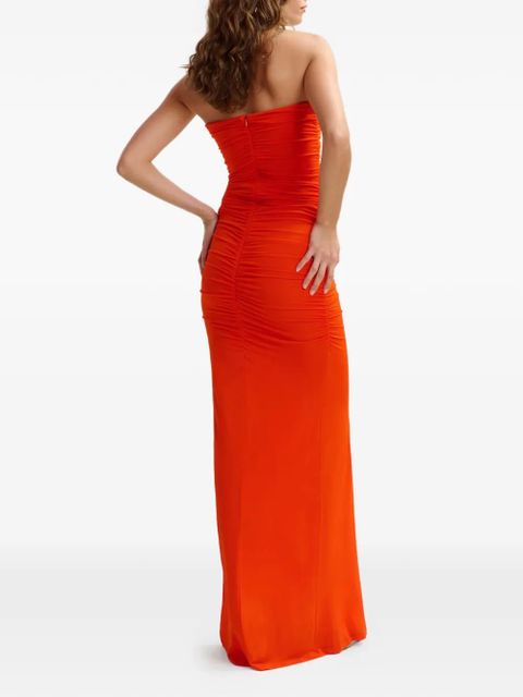Essentiel Antwerp strapless ruched maxi dress - Orange