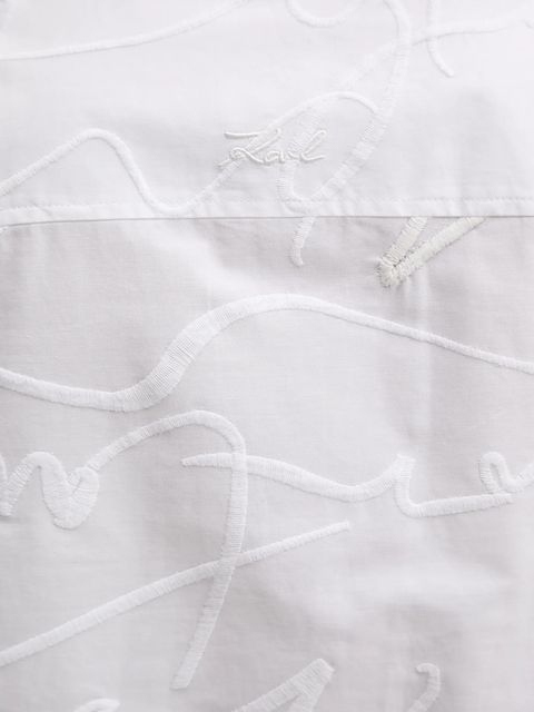 Karl Lagerfeld koszula bawełniana damska kolor biały regular z kołnierzykiem klasycznym A3W11021