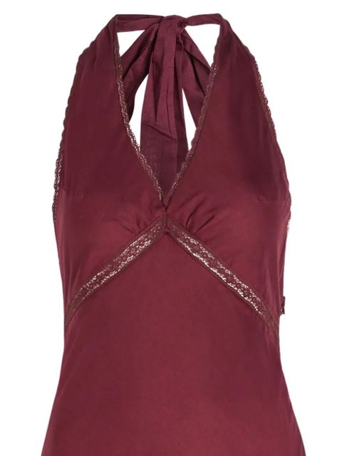 Faithfull the Brand halterneck lace-detail maxi dress - Red - zdjęcie produktu nr 2