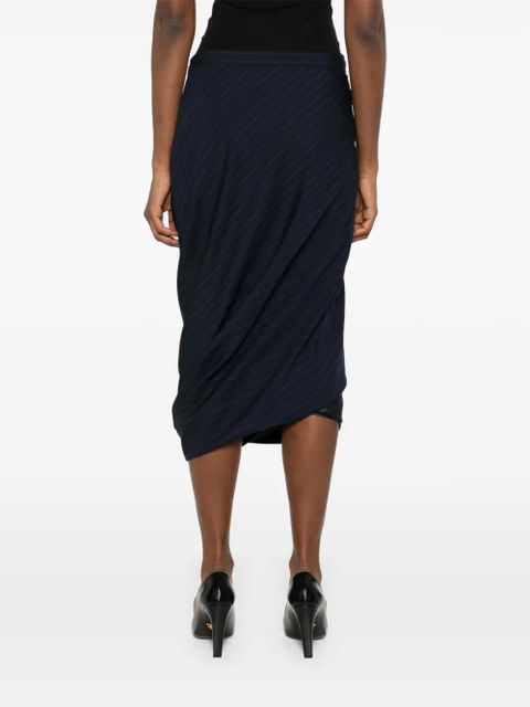 Balenciaga striped midi skirt - Blue