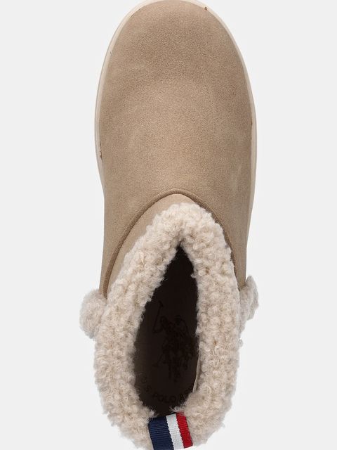 U.S. Polo Assn. botki ICY006 kolor beżowy na platformie lekko ocieplone ICY006W/EH1
