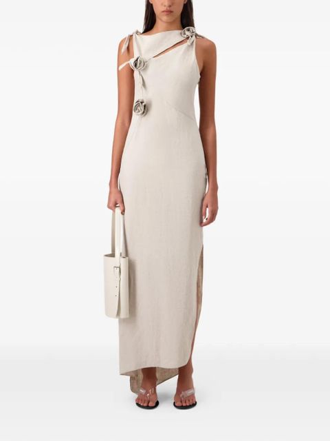 Coperni rosette knots flower gown maxi dress - Neutrals - zdjęcie produktu nr 2