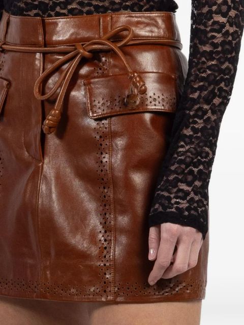 Ulla Johnson Luna leather mini skirt - Brown