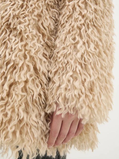 Answear Lab płaszcz damski kolor beżowy przejściowy niezapinany