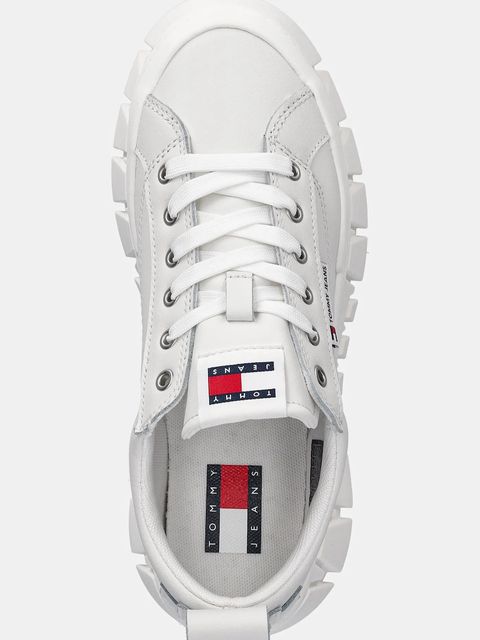 Tommy Jeans sneakersy skórzane TJW VULC FLATFORM LEATHER damskie kolor biały EN0EN03008 - zdjęcie produktu nr 2