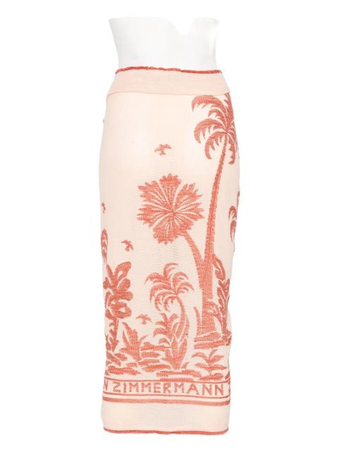 ZIMMERMANN woven print pareo - Pink