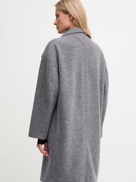 Tommy Hilfiger płaszcz z dodatkiem wełny kolor szary WW0WW47372 - zdjęcie produktu nr 2