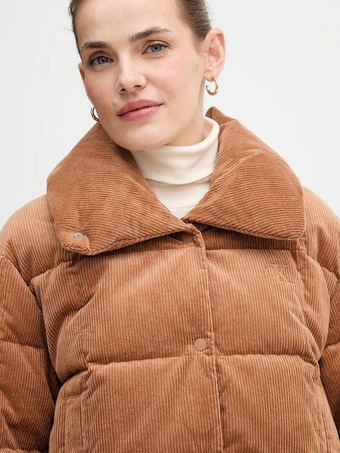 Calvin Klein Jeans kurtka sztruksowa puchowa kolor brązowy zimowa LV044D527G - zdjęcie produktu nr 2