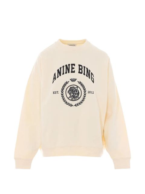 ANINE BING Miles Collegiate embroidered sweatshirt - Neutrals - zdjęcie produktu nr 1