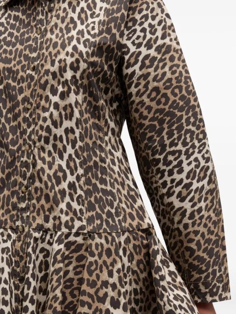 GANNI leopard-print mini dress - Brown