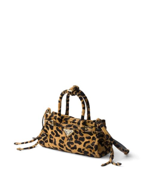 Prada Bonnie mini printed leather handbag - Neutrals