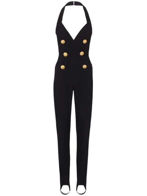 Balmain halterneck crepe jumpsuit - Black - zdjęcie produktu nr 1