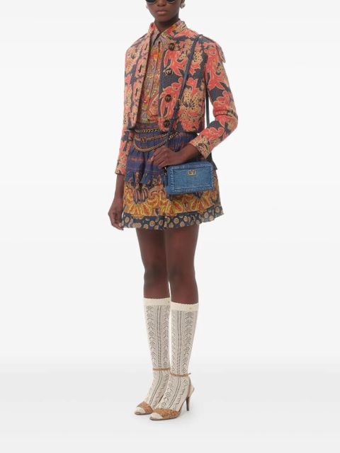 Valentino Garavani mini Alltime denim shoulder bag - Blue