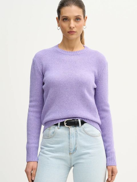 United Colors of Benetton sweter wełniany damski kolor fioletowy lekki - zdjęcie produktu nr 1