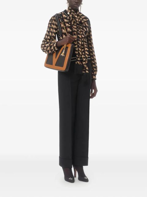 Valentino Garavani elephant print bow neck blouse - Black - zdjęcie produktu nr 2