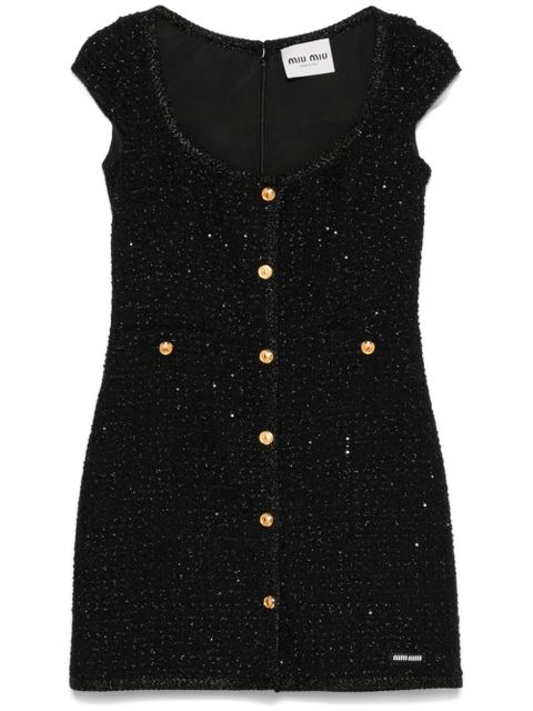 Miu Miu lamé bouclé mini dress - Black - zdjęcie produktu nr 1
