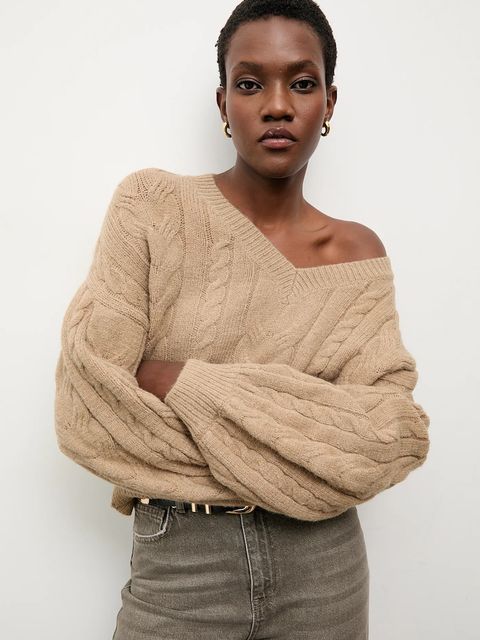 Answear.LAB sweter z dodatkiem wełny damski kolor brązowy