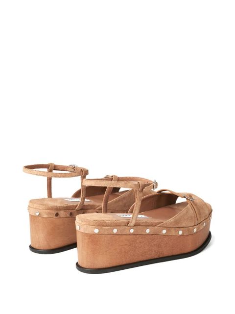 Jimmy Choo Kata studded platform sandals - Brown
