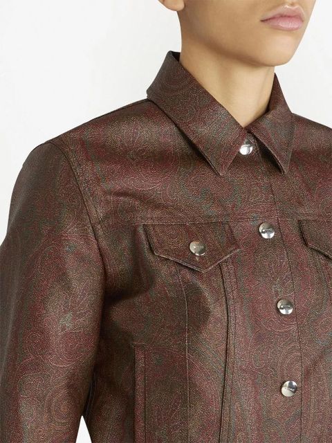 ETRO paisley-print cropped jacket - Red