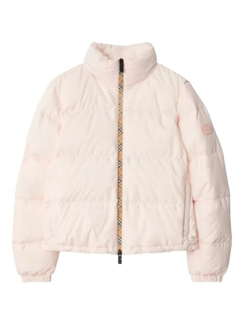 Burberry Vintage Check-trimmed puffer jacket - Pink - zdjęcie produktu nr 1