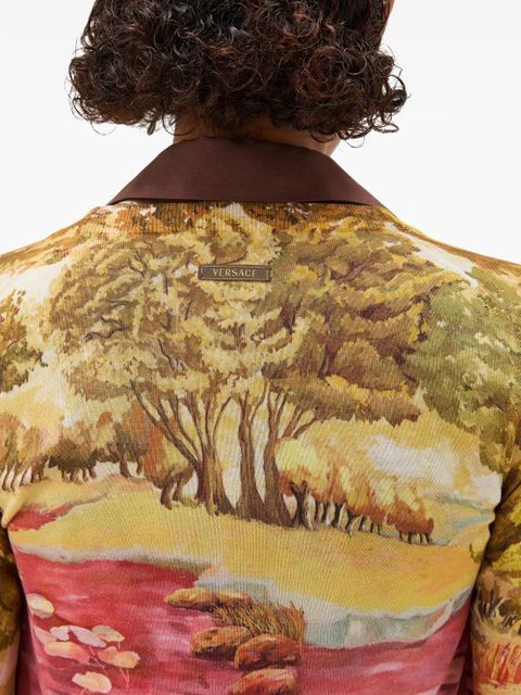 Versace printed silk knit cardigan - Yellow