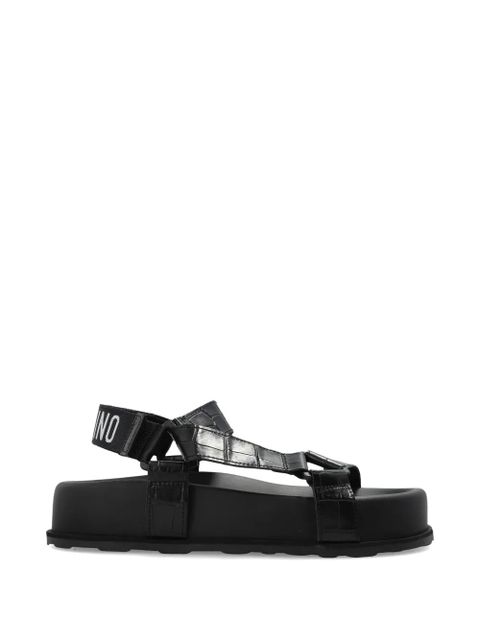 Moschino crocodile-embossed sandals - Black - zdjęcie produktu nr 1