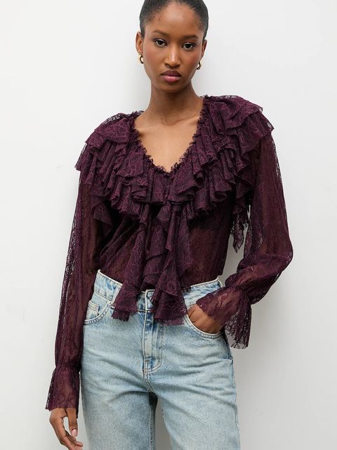 Answear.LAB bluzka damska kolor bordowy