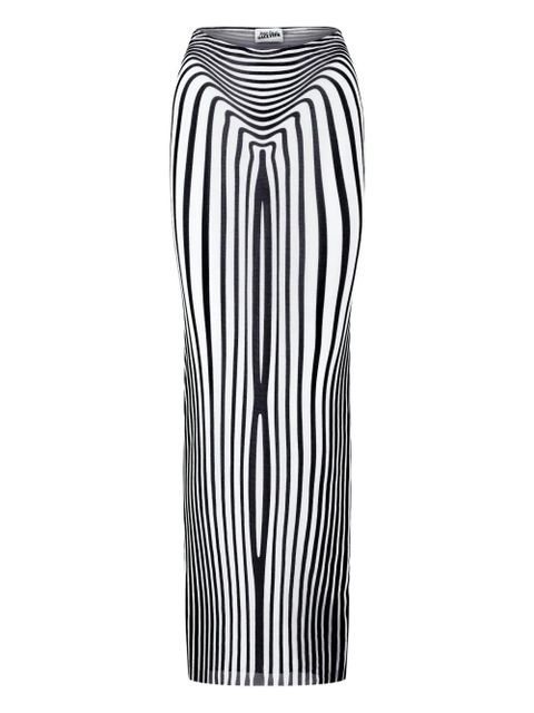 Jean Paul Gaultier morphing-stripes skirt - Neutrals - zdjęcie produktu nr 1