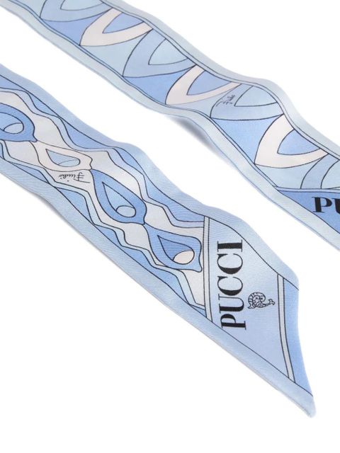 PUCCI mixed print silk scarf - Blue - zdjęcie produktu nr 2
