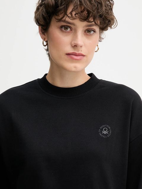 United Colors of Benetton bluza damska kolor czarny z nadrukiem 3WNW3M07T