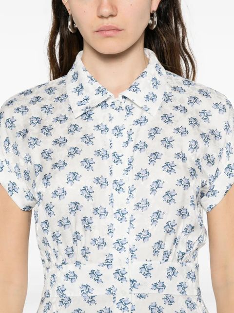 Maje floral button maxi dress - White