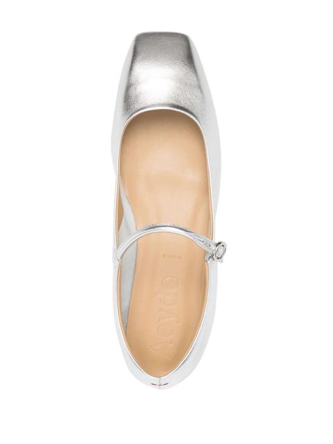 Aeyde Aline Babies metallic ballerina shoes - Silver