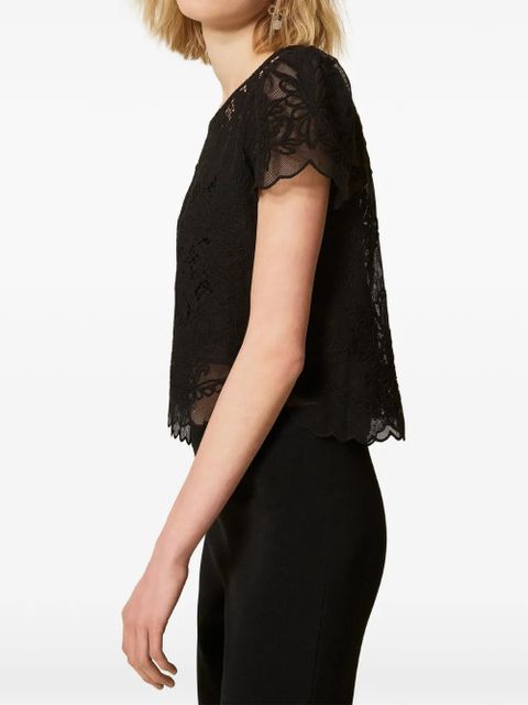 TWINSET floral-lace blouse - Black